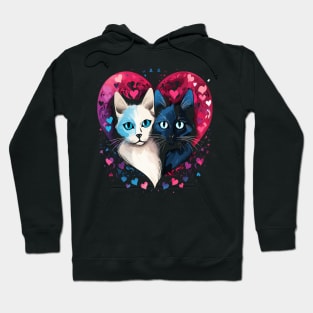 Siamese Cat Couple Valentine Hoodie